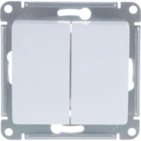 Механизм выключателя Schneider Electric 2-клавишный GLOSSA белый SchE GSL000151 (артикул 15425497) – фото 1