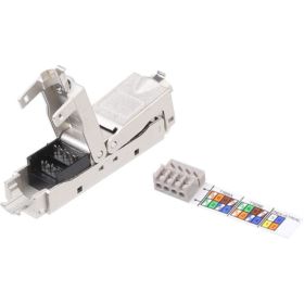Проходной адаптер Hyperline, CA3-IDC-C6-SH-F-SL, coupler, категория 6, полный экран, IDC 4 431372 (артикул 16521706) – фото 1