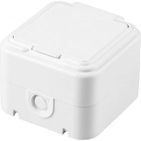 Розетка STEKKER с заземляющим контактом, пластик АВС, 250В, 16А, IP44, белая, PST16-21-44 RA 32740 (артикул 15965021) – фото 1