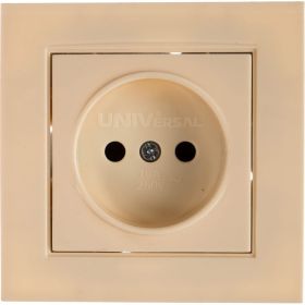 Розетка без заземления, слоновая кость UNIVersal Бриллиант 7948806 (артикул 15529335) – фото 1
