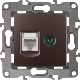 Комбинированная розетка ЭРА 12-3110-13 RJ45 TV, IP20, 12, бронза Б0027448 (артикул 15981052) – фото 1