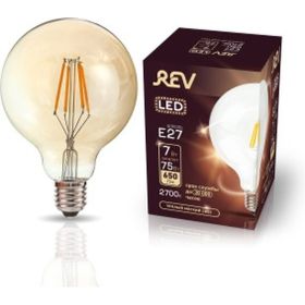 Светодиодная лампа REV VINTAGE Filament шар G95, E27, 7W, 2700K, DECO Premium, 32434 8 (артикул 15852560) – фото 1