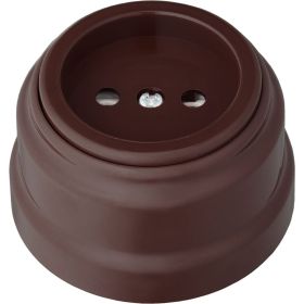 Розетка Bylectrica РА16-0201 1-местная б.з 16А ОУ, серия РЕТРО, шоколад (артикул 17384532) – фото 1