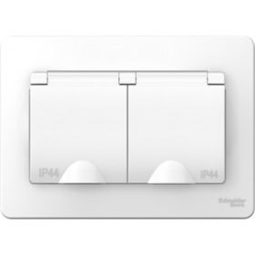 Розетка Schneider Electric 2-м СП BLANCA 16А 250В защитные шторки SchE BLNRS441121 1210266 (артикул 15788752) – фото 1