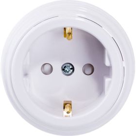 Розетка Bylectrica РА16-0206 1-местная с заз. контактом, со шторками 16А ОУ, серия РЕТРО (артикул 17384448) – фото 1