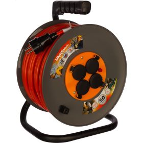 Удлинитель на катушке UNIVersal ВЕМ-250 IP-44 термо ПВС 3х2,5 4 гнезда 50м 9634209 (артикул 15534597) – фото 1