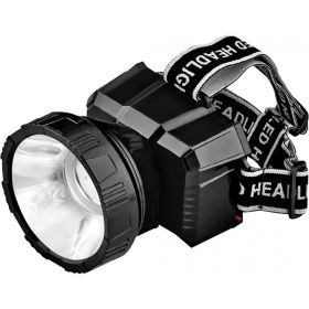 Налобный аккумуляторный фонарь IN HOME HLA 08B LED, 150Lm, 9ч, 2 режима, з/у 230В, черный 4690612031897 (артикул 16400916) – фото 1