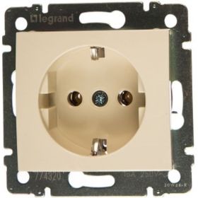 Розетка одноместная Legrand Valena 774320 с/з крем (артикул 15142510) – фото 1