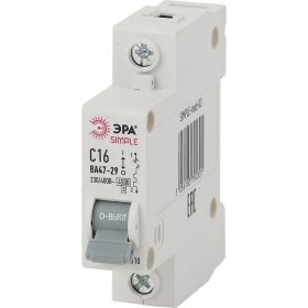 Автоматический выключатель ЭРА SIMPLE ВА 47-29 1P 20А C 4,5кА Б0039221 (артикул 15981361) – фото 1