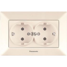 Розетка Panasonic 2-я с/з крем Arkedia 54744 WMTC0205-2BG-RES (артикул 16154704) – фото 1