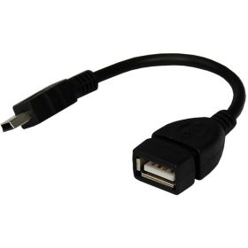 USB кабель REXANT OTG mini USB на USB шнур 0.15M черный 18-1181 (артикул 15906970) – фото 1