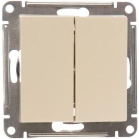 2-клавишный выключатель Schneider Electric ATLASDESIGN 10АХ, БЕЖЕВЫЙ ATN000251 (артикул 16314370) – фото 1