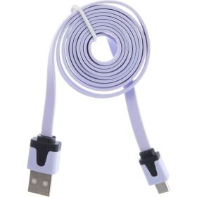 Универсальный кабель REXANT USB microUSB шнур плоский 1М белый 18-4274 (артикул 16130759) – фото 1