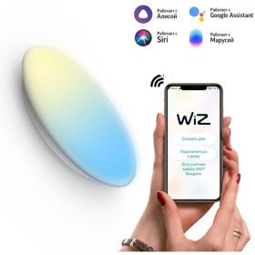 Светодиодный стационарный накладной светильник Gauss, Smart Home тип CCT+DIM 2060112 (артикул 16456147) – фото 1