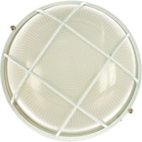 Влагозащищенный светильник Navigator 94 807 NBL-R2-100-E27/WH НПБ 1102 белый круг с решеткой 100Вт IP54 4607136948075 51027 (артикул 15525164) – фото 1