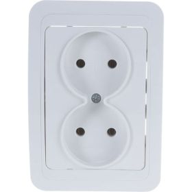 Двойная розетка IN HOME CLASSICO белая 2102 4680005959914 (артикул 15918945) – фото 1