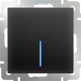 Выключатель WERKEL WL08-SW-1G-LED одноклавишный с подсветкой черный матовый a029871 (артикул 15777355) – фото 1