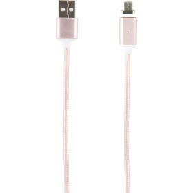 Дата-кабель Red Line Магнитный USB - micro USB, нейлоновая оплетка, розовый УТ000012858 (артикул 17264760) – фото 1
