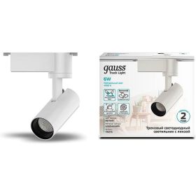 Трековый светильник GAUSS цилиндр 6W 600lm 4000K 180-220V IP20 45х155мм белый LED 1/40 TR075 (артикул 16856845) – фото 1