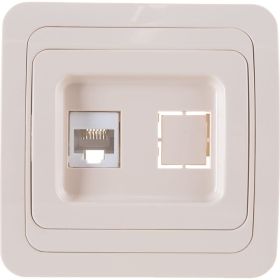 Компьютерная розетка UNIVersal Валери слоновая кость ivory Б-В0035 (артикул 16174890) – фото 1