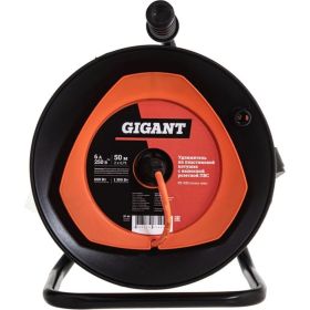 Удлинитель на пластиковой катушке Gigant ПВС 2х0,75 6A 50м IP44 PE-033 (артикул 16232610) – фото 1