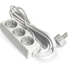 Удлинитель ExeGate ECE-3-1.8W 3 евророзетки с заземлением, 1.8м, белый 285803 (артикул 17619192) – фото 1