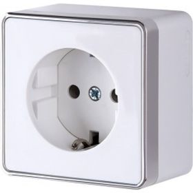 Розетка WERKEL WL15-02-02 с заземлением и шторками Gallant белая a036766 (артикул 15777327) – фото 1