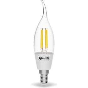 Умная Wi-fi филаментная лампочка Gauss, Smart Light DIM E14 CF35 4,5 Вт 2700-6500K, диммируемая, управление голосом/смартфоном 1260112 (артикул 16404270) – фото 1