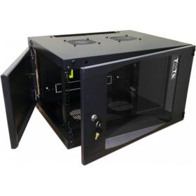 Шкаф настенный TWT Next, 6U 550x450, стеклянная дверь, черный TWT-CBWNG-6U-6x4-BK (артикул 16153070) – фото 1