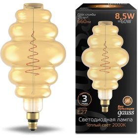Лампа Gauss LED Filament Honeycomb E27 8.5W Amber 660lm 2000K 1/2 161802105 (артикул 16313713) – фото 1
