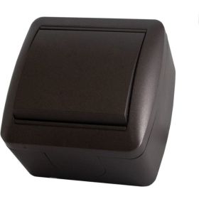 1-клавишный выключатель TDM открытой установки IP44 10А шоколад Селигер SQ1818-0201 (артикул 16533981) – фото 1