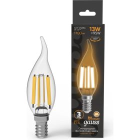 Лампа Gauss Filament Свеча на ветру 13W 1100lm 2700К Е14 LED 1/10/50 104801113 (артикул 23563479) – фото 1