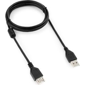 Кабель-удлинитель Cablexpert USB 2.0 Pro, AM/AF, 1.8м, экран, черный CCF-USB2-AMAF-6 (артикул 16206360) – фото 1