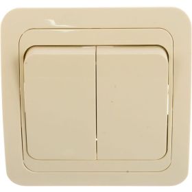 Выключатель UNIVersal Валери 2 клавиши, слоновая кость ivory Б-В0023 (артикул 16174749) – фото 1