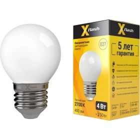 Светодиодная лампочка X-Flash XF-E27-FLM-G45-4W-2700K-230V артикул 48090 (артикул 16530962) – фото 1