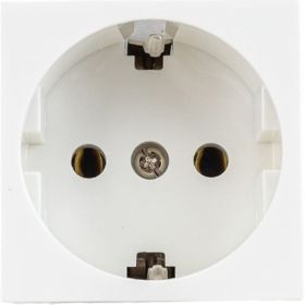 Розетка LK Studio с заземляющим контактом, без шторок, белый, LK45 851304-1 (артикул 21732112) – фото 1