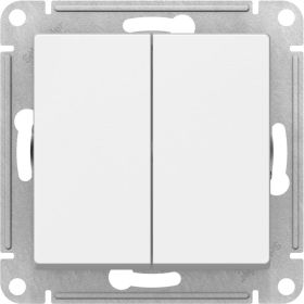 2-клавишный механизм выключателя Schneider Electric ATLAS DESIGN сх.5 10АХ белый ATN000151 (артикул 15873691) – фото 1