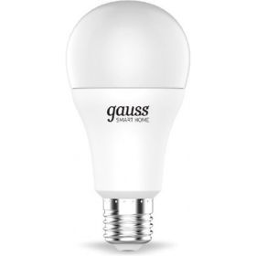 Умная Wi-fi лампочка Gauss, Smart Light RGBW E27 A60 10 Вт 2700-6500K, с изменением цвета, управление голосом/смартфоном 1180112 (артикул 16233552) – фото 1