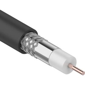Коаксиальный кабель PROconnect RG-6U, 75 Ом, CCS/Al/Al, 48%, бухта 100 м, черный OUTDOOR 01-2205-1 (артикул 16124400) – фото 1