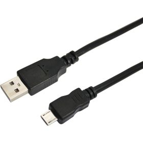 Шнур REXANT micro USB male - USB-A male 1.8M черный 18-1164-2 (артикул 15906683) – фото 1