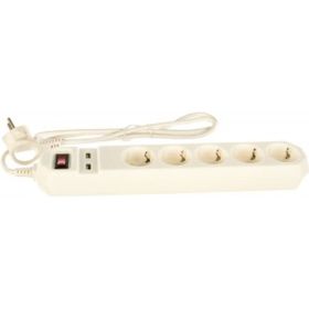 Сетевой фильтр ЭРА USF-5es-1.5m-USB-W белый Б0019037 (артикул 15789305) – фото 1