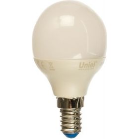 Светодиодная лампа Uniel LED-G45-6W/WW/E14/FR/MB PLM11WH. Форма «шар», матовая. UL-00002375 (артикул 15931768) – фото 1