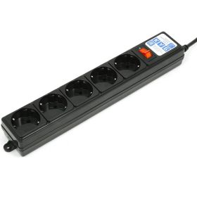 Фильтр-удлинитель Power Cube PC 0,5м 5р, чёрн. 10А/2,2кВт SPG-B-0,5M-BLACK (артикул 15888997) – фото 1