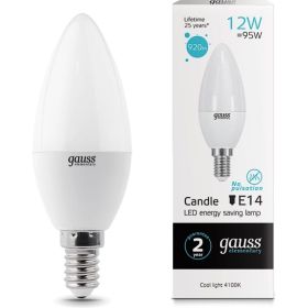 Лампа Gauss LED Elementary Свеча 12W 920lm E14 4100K 33122 (артикул 15869333) – фото 1