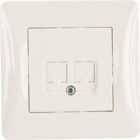 Компьютерная розетка GUSI ELECTRIC Ugra RJ45, двойная, СУ, белый С11К2-001-СБ (артикул 16032608) – фото 1