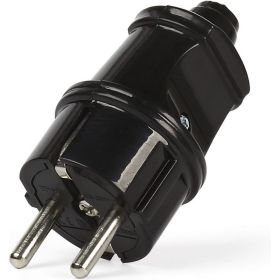 Прямая вилка Smartbuy с заземлением черная 16А 250В SBE-16-P01-b (артикул 16532184) – фото 1