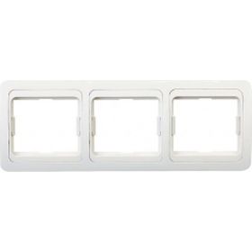 Рамка Smartbuy 3-местная горизонтальная белая Марс SBE-02w-00-FR-3 (артикул 16048363) – фото 1