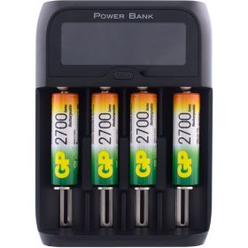 Перезаряжаемые аккумуляторы GP 270AAHC AA 4шт зарядное устройство с USB кабелем 270AAHC/MHSPBA-2CR4 (артикул 16036043) – фото 1
