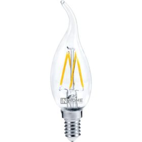 Светодиодная лампа IN HOME LED-СВЕЧА НА ВЕТРУ-deco 7Вт 230В Е14 3000К 630Лм прозрачная 4690612007663 (артикул 15835207) – фото 1