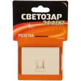Одинарная компьютерная розетка СВЕТОЗАР ЭФФЕКТ SV-54419-B (артикул 13667321) – фото 1